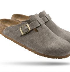 Grey Suede Boston Clogs Suede Slip-On Clogs Comfortable Cork Sandals Casual Mules For Men And Women Premium Comfort Footwear